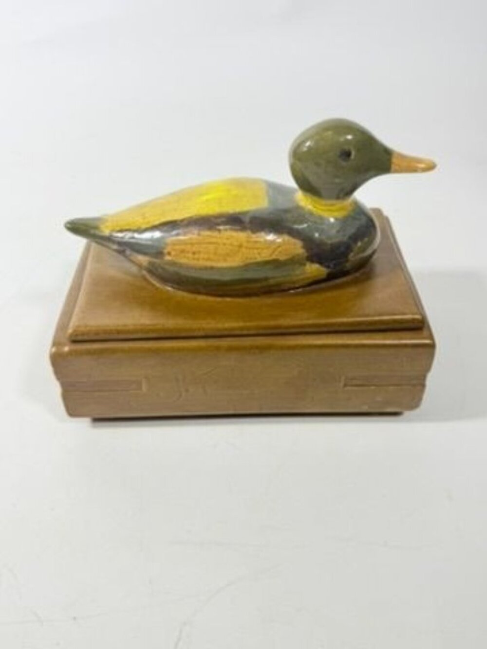 Trinket Cigar Box Duck Vintage Ceramic Hand Painted Mold Desk Dresser Accessorie - Picture 7 of 13